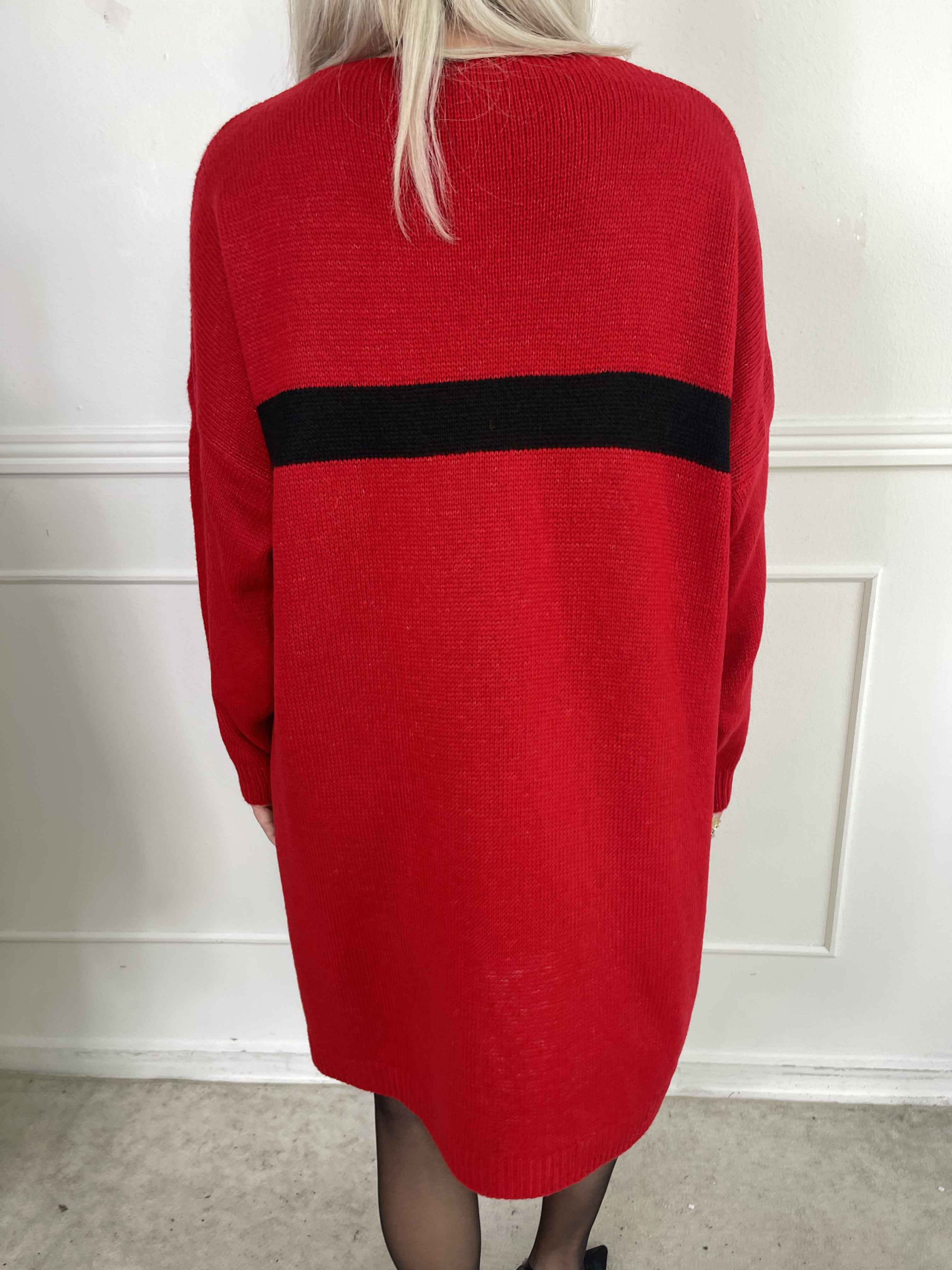 Berra - Strikkjole med bånd og sløjfe